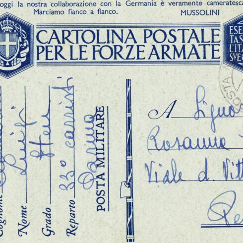 1941 Cartolina delle Forze Armate - da Gigi a Rosanna