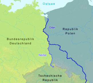 Fiumi Oder e Neisse che segnano il confine tra Germania e Polonia