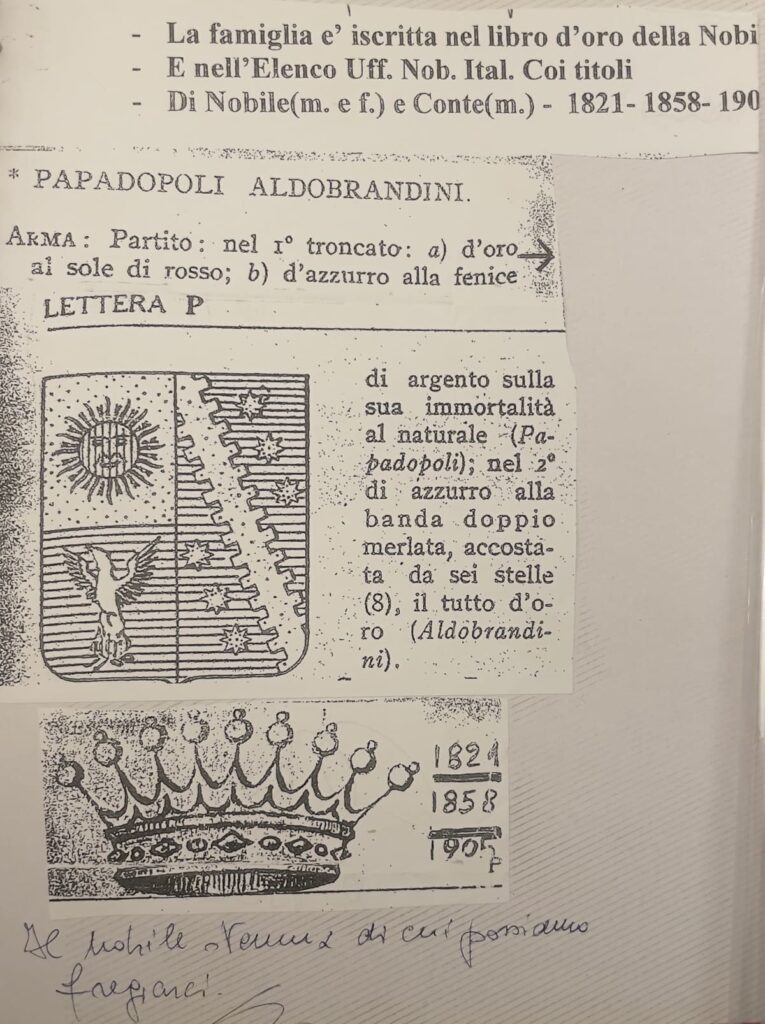 Araldica famiglia Papadopoli Aldobrandini