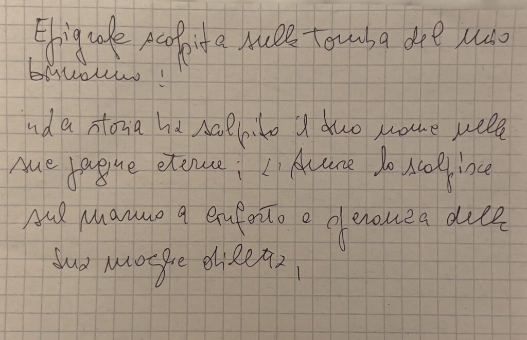 Epigrafe tomba Giuseppe Ulbrich
