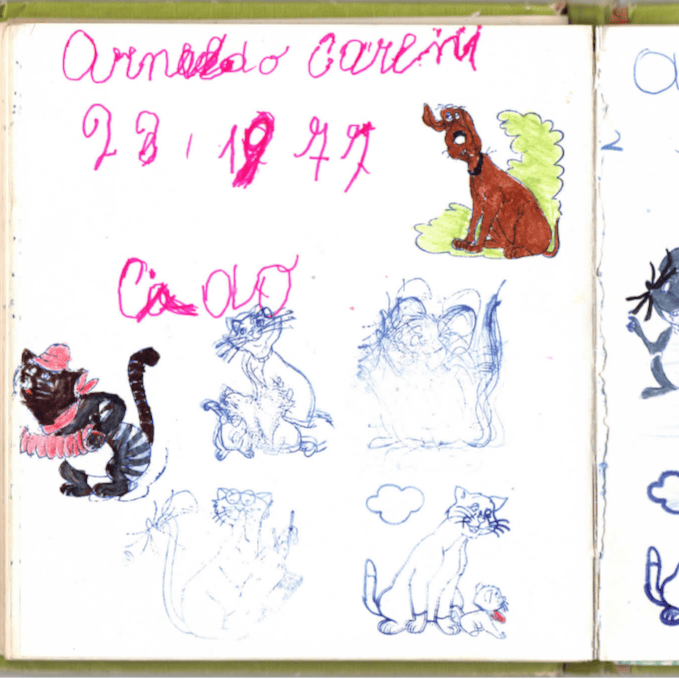 1977-Carbini Arnaldo dalla pagina del diario dei ricordi di Sabrina (nipote)