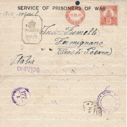 Lettera indirizzata a Indo Fumelli