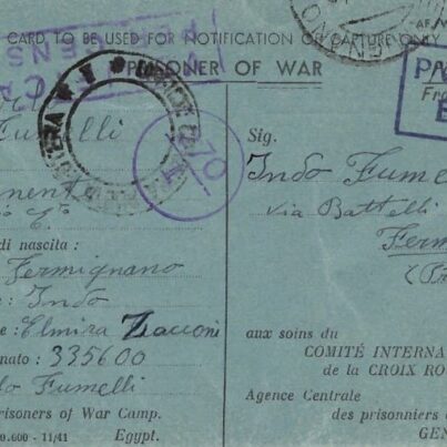 Cartolini Pisoner of War, 24-01-1942