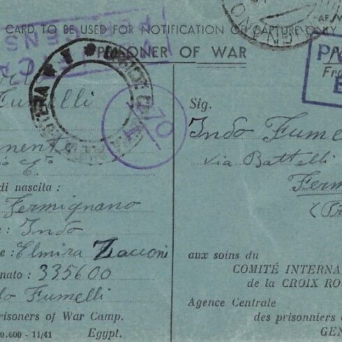 Cartolini Pisoner of War, 24-01-1942