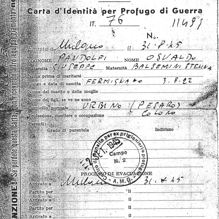 Carta di identità del profugo di guerra