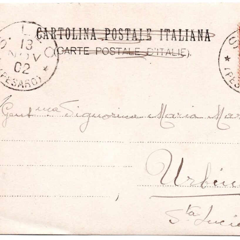 1902-11-13 Caserma Berengario - Saluti da San Leo (retro)